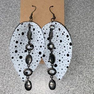 3 for $50 - Dotty leather teardrop earrings